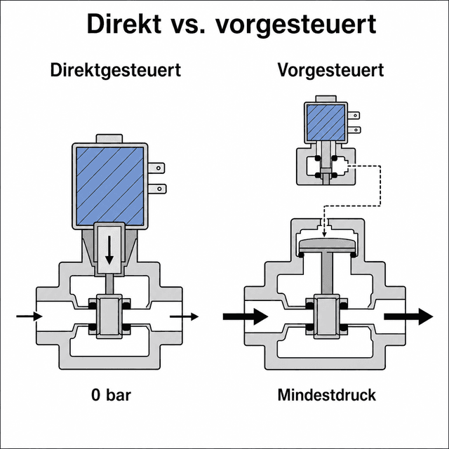Direktgesteuert vs. vorgesteuert: Wegeventile im Vergleich